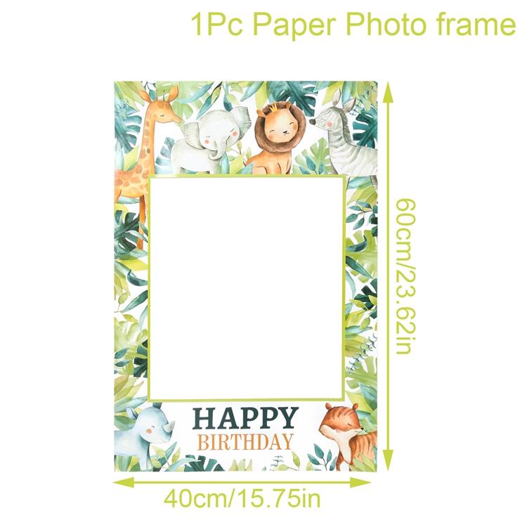 

Рамка с изображением животных джунглей, фотореквизит, скатерть, декор для вечеринки по случаю дня рождения, для дома, для детей, для детского душа, товары для вечеринки в стиле сафари