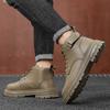 Men's casual boots spring and autumn anti slip soft sole comfortable outdoor boots fashion versatile leather boots mid top boots