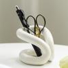 Ceramic Pen Holder Minimalist Design Rope Knot Creative Storage Shelf Toothbrush Stand for Bathroom Vanity and Countertops Decor