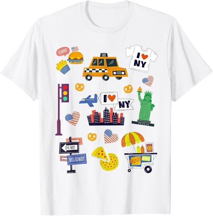 

New York City Souvenir NY Icons Toddlers Kids Boys or Girls T-Shirt L