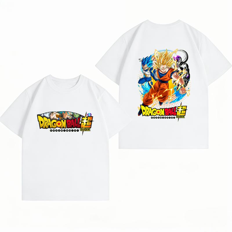Unisexs Clothing 100 Cotton Summer TShirt Bandai Dragon Ball Super Goku Vegeta Frieza Print Unisexs Tops
