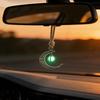 Mond Anhänger Auto Hängeornament – Hohl Sichel Design, Eingelegt Mit Leuchtstein, Elegante Rückspiegel Dekoration