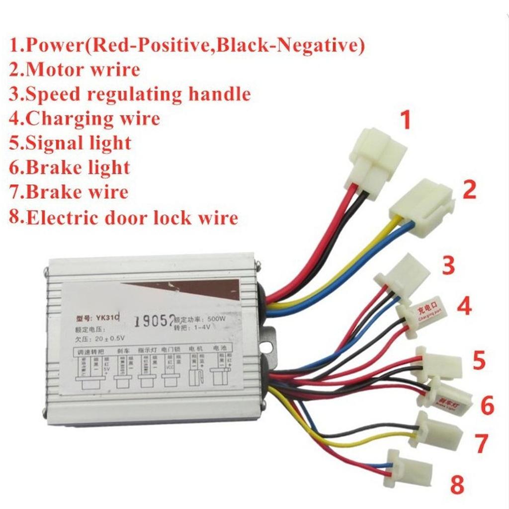 Electric  Throttle Grip 500W Motor Brushed Speed Controller & Throttle Grip for Electric  Scooter Tricycle