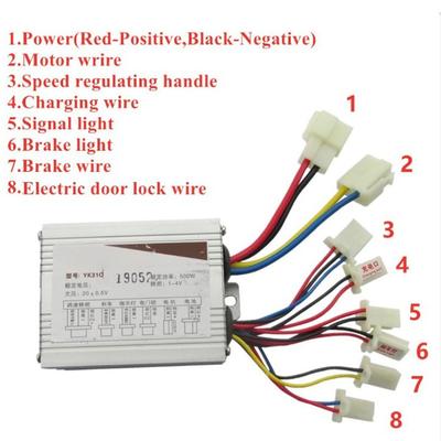 Electric Throttle Grip 500W Motor Brushed Speed Controller & Throttle Grip for Electric Scooter Tricycle