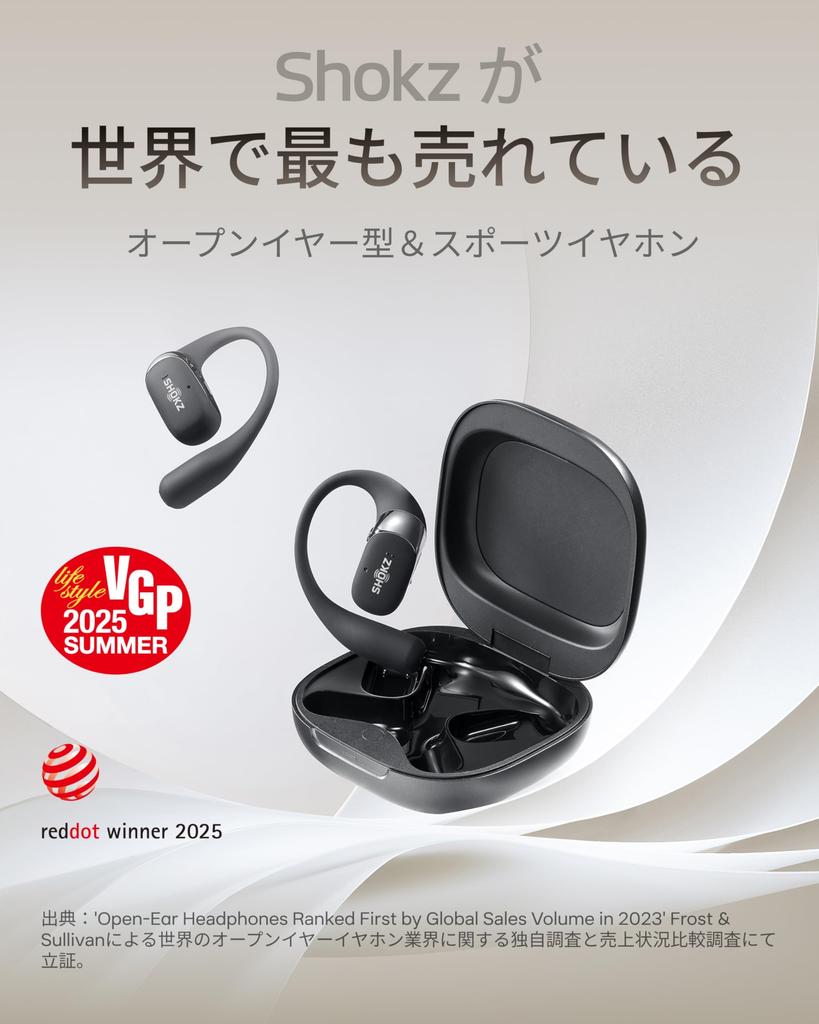 Shokz OpenFit 2 True Wireless Bluetooth Air Automatic with Charging Separate Left and Right at 48 Hours Total IP55 Fast New for Black Open-Ear