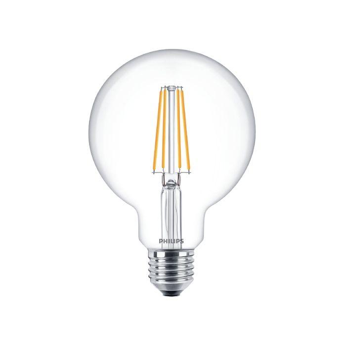 Ampoule LED Globe E27 - PHILIPS - 6W Équivalent 60W - Blanc Chaud