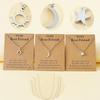 Stainless Steel Fashion Pendant Sun Crescent Moon Star Clavicle Chain Necklace For Women Jewelry Party Friend Gifts