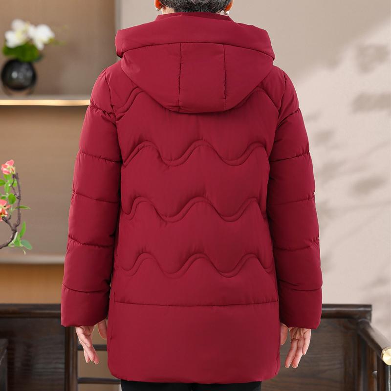 Marime Plus 2XL-7XL Mantouri de iarnă pentru femei de vârstă mijlocie, cu glugă, haine groase, calde, elegante, parkas, jachete pentru femei