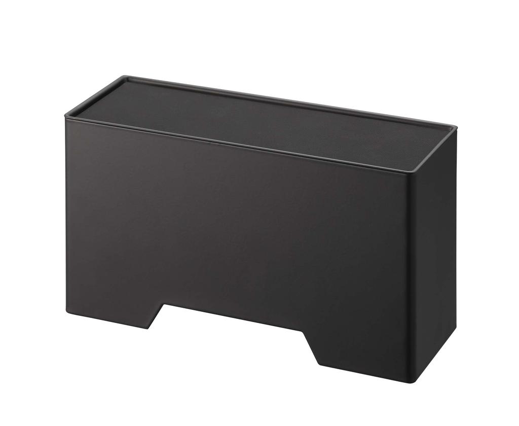 Yamazaki Tower Magnetic 3D Mask x x Entryway Mask Storage with 6088 Holder, Black, Approx. W25.5 D9.5 H14cm, Hooks,