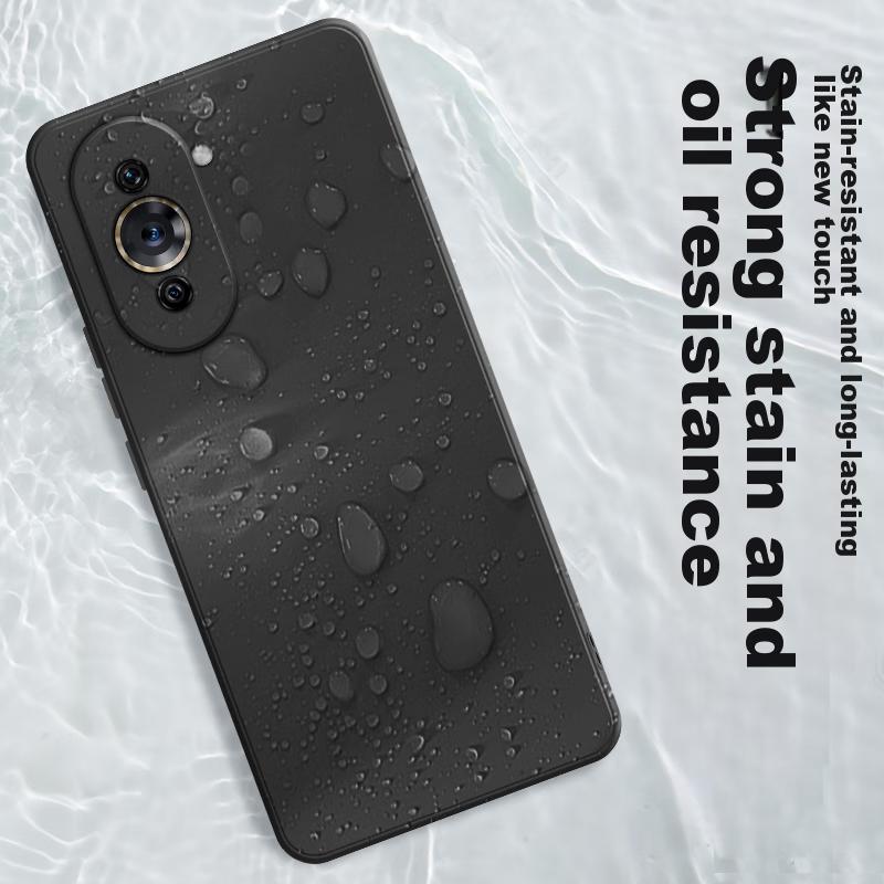 HotFire Phone Case for Huawei Nova 10, Hi Nova 10 Protective Cover, Shockproof Silicone Upgraded Lens Full Protection, Frosted - Midnight Black