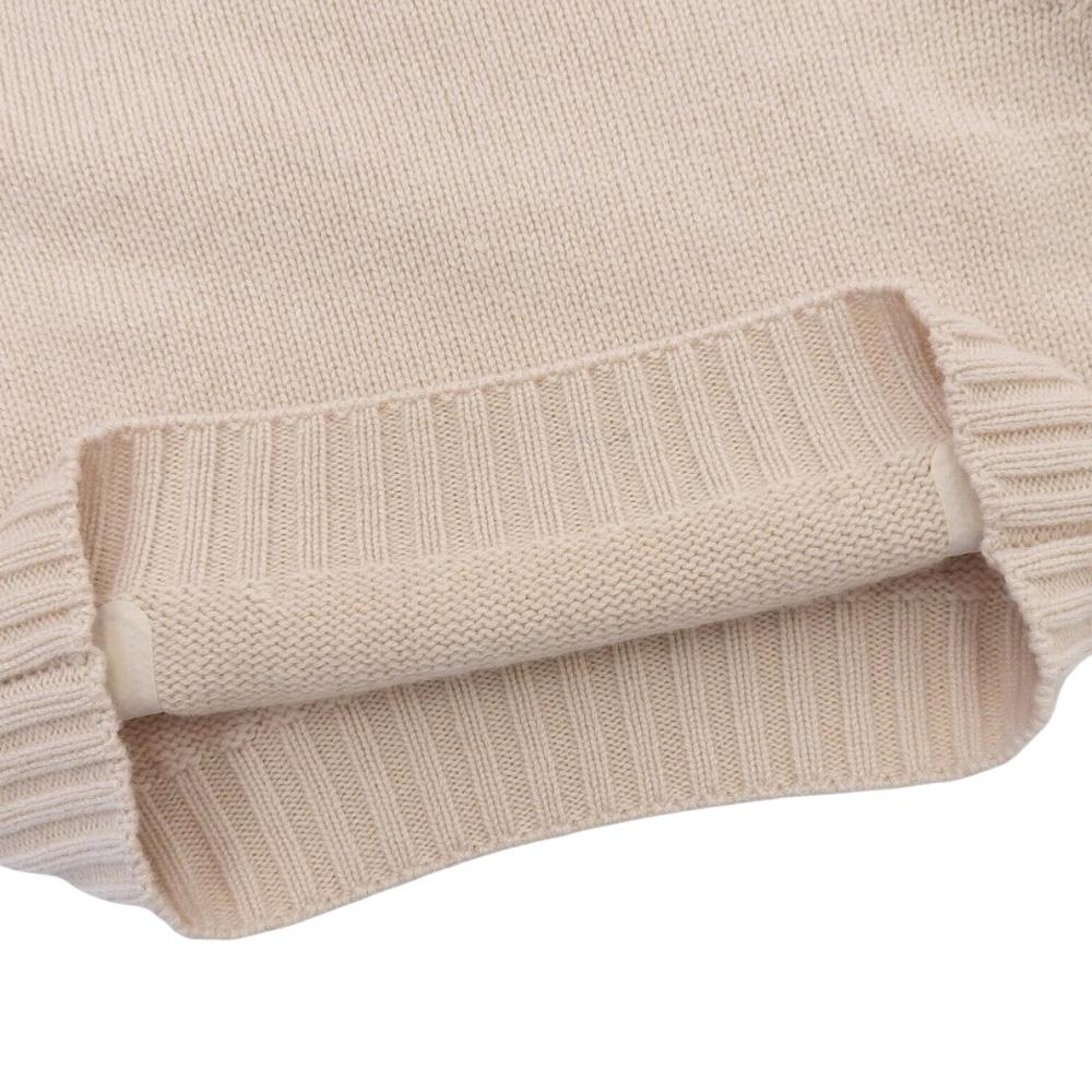 FENDI Good condition Calligraphy cashmere short knit top for women, pink beige, size 36, FZX699 tops 36 pink beigeUsed