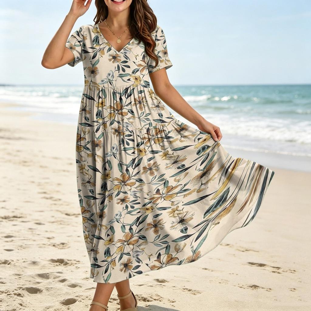Abito Lungo Boho Abito Lungo da Donna Abito Lungo con Maniche Abiti Lunghi per Donna Abito Lungo Estivo Primavera M