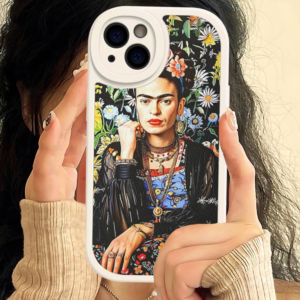 Fashion F-Frida K-KahlosS Leather Phone Case For IPhone 16 15 14 17 Pro Max 11 12 Mini Plus Soft Shell