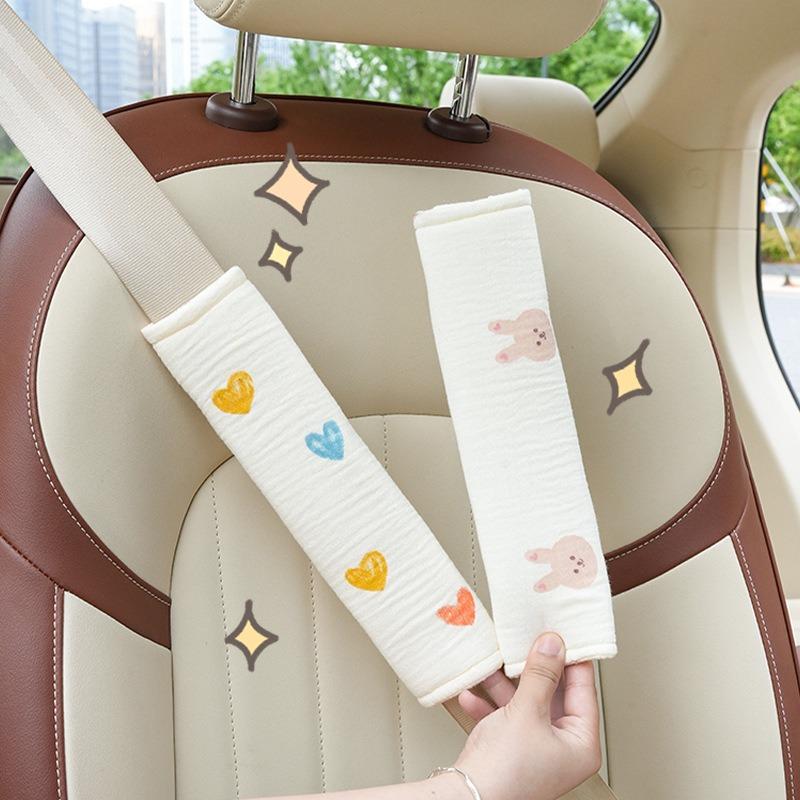 2pcs Shoulder Pad Car Seat Belt Interior Decoration Protection Cartoon Creative Insurance Cover Accessories Ladies Four Seasons