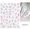 3D Nail Stickers Flowers Pink Purple Blossom Florals Leaves Decals Nail Art Adhesive Sliders Charms Manicure Decorations TRCA769