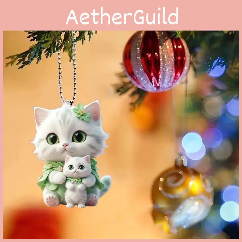 Adorable Cartoon Acrylic Blue Cat Car Accessory For Unique Vehicle Interior Charm