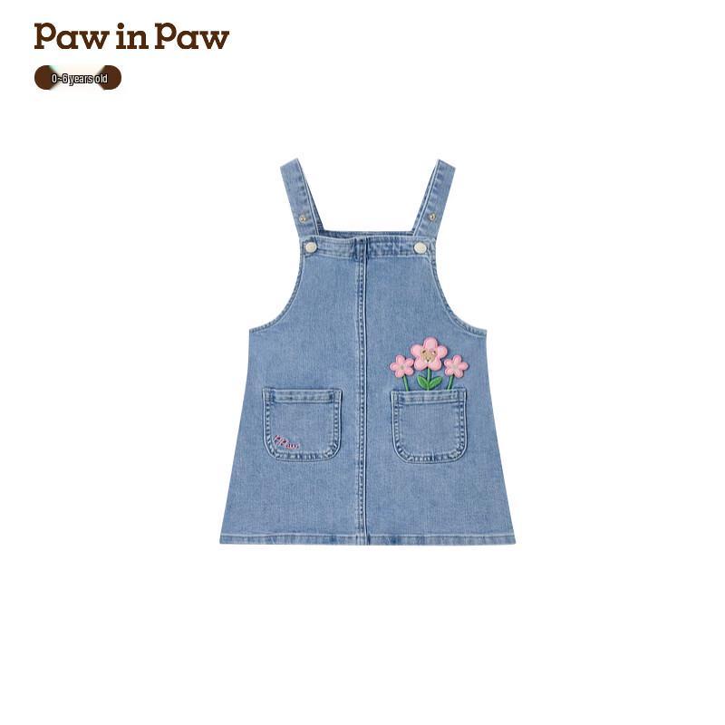 

PawinPaw Cartoon Bear Baby Girl Denim Overall Dress 100