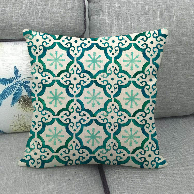 Simple Geometric Patterns Digital Printing Short Plush Pillow Covers For Car Sofa Office Cushion Cover Home Goods 60X60Cm