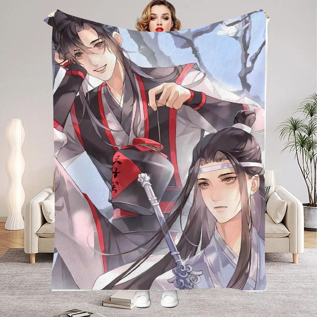 Modaozushi W&L Printed Flannel Blanket for Home Living Room Bedroom Decor New Year Christmas Gift for Kids