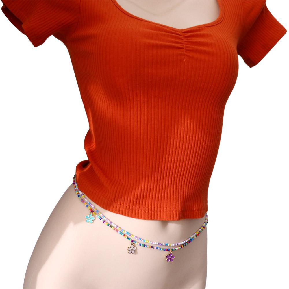 Chain Colorful Rice Bead Women Belly Chain Waist Jewelry Bikini Waist Link Bohemian Waist Chain