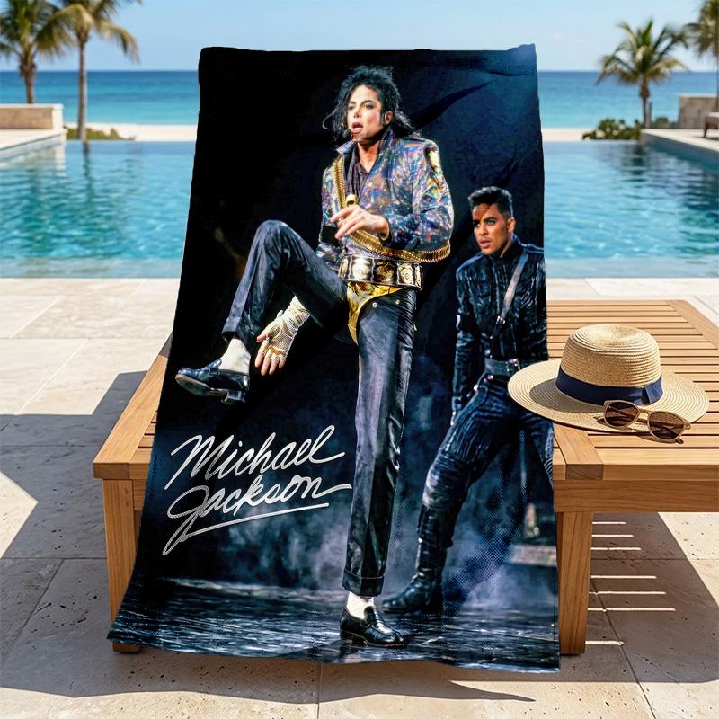 Michael Jackson Performance Stilvolles Digitaldruck Strandtuch Schnelltrocknend Saugfähige Decke für Strand Pool Fitnessstudio Reisen