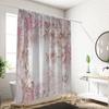 1PC Pink Lace Flowers Printed Shower Curtain, Waterproof, Washable, with 12 Hooks, Bathroom Shower, Home Use