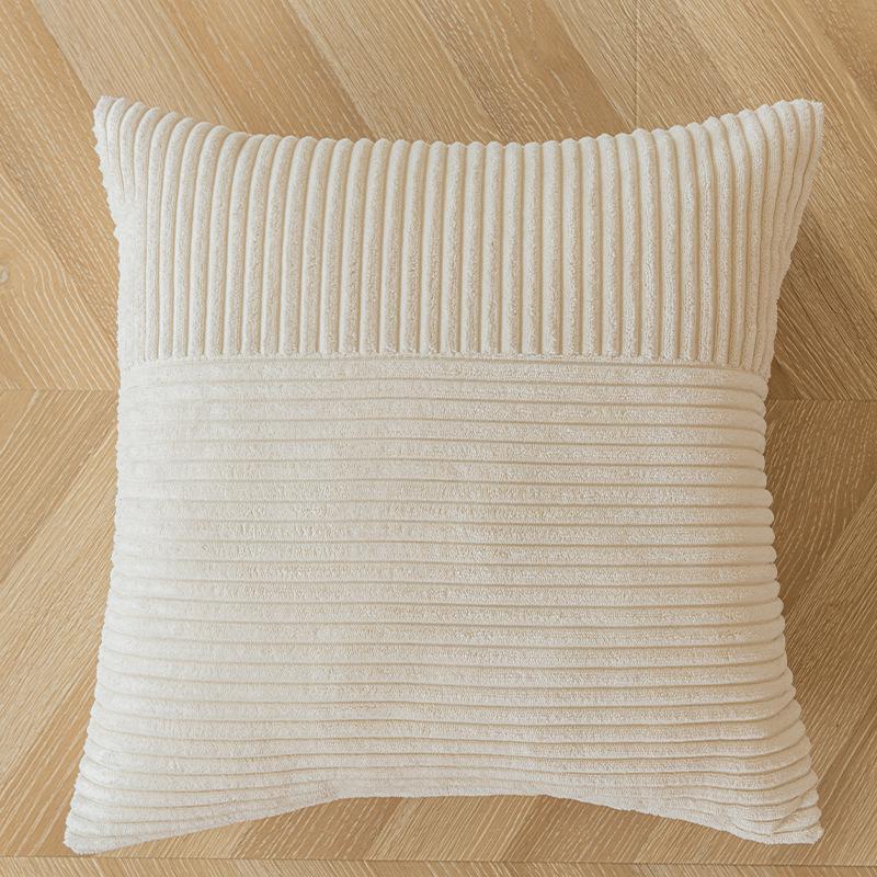 Funda de cojín de pana a rayas: Funda de Almohada Patchwork para Sofá, Decoración de Sala de Estar, Sin Relleno