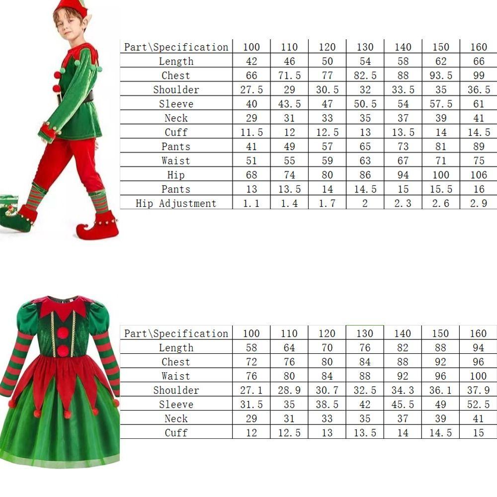 Parent-Child Child Christmas Elf Costume Green Cosplay Clothing 2024 Girl Fancy Dress  New Year