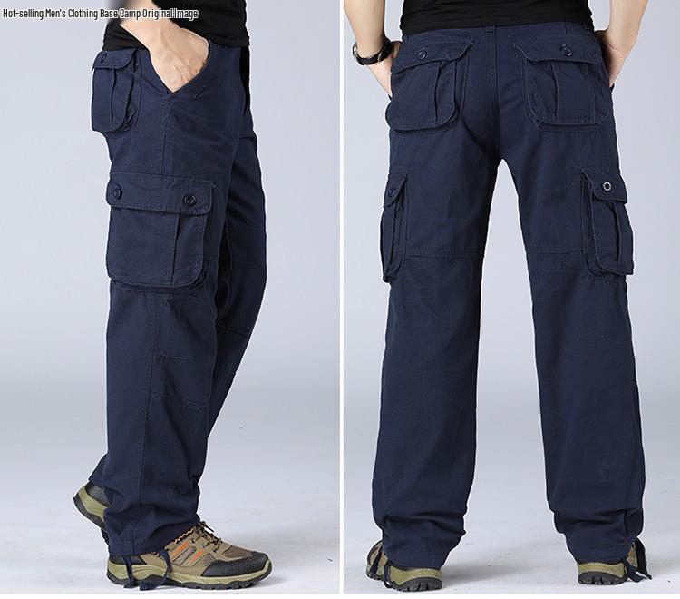 

Мужские рабочие брюки с несколькими карманами, свободного кроя, больших размеров, прямого покроя 29