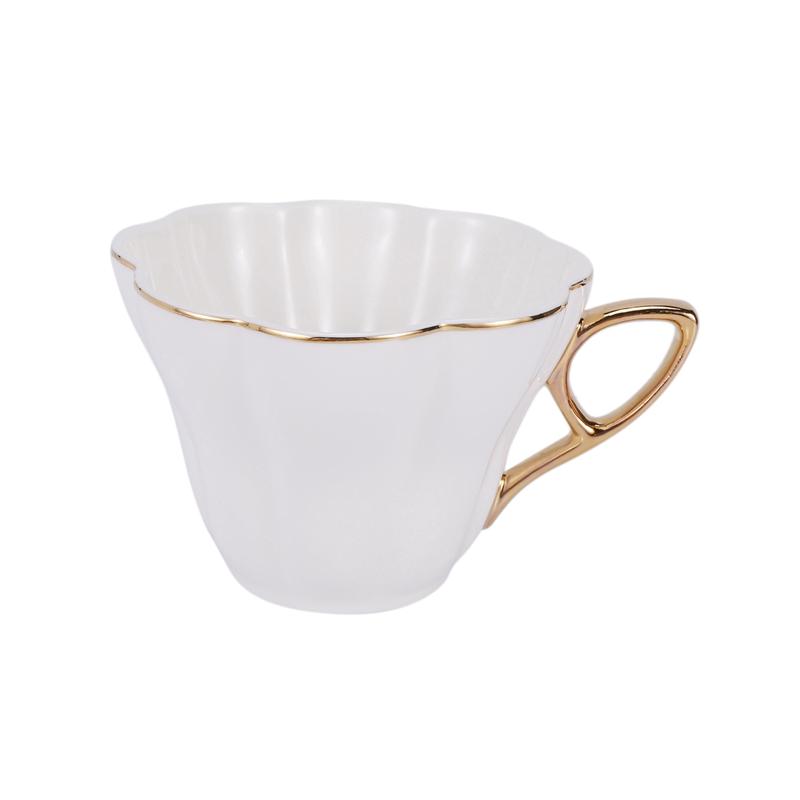 M-Modern-Elegant Flower Bone China Tea Cup Saucer Set Tea Cup White Porcelain Coffee Cup Tea Set Coffee Cup Espresso Cup