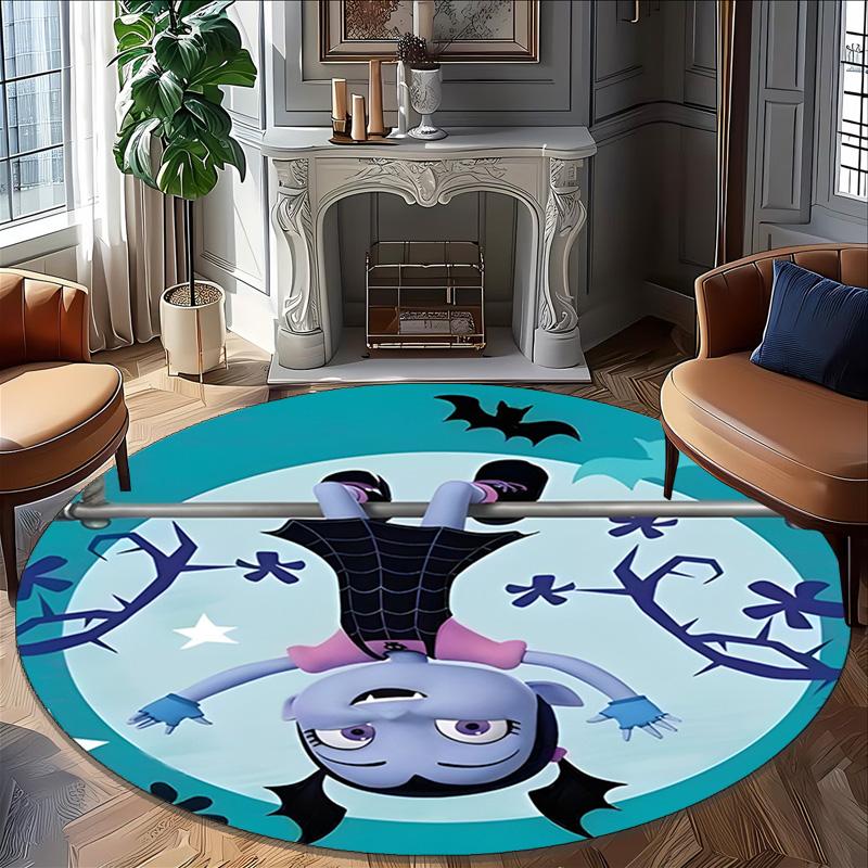 1pc Vampirina1 Print Round Carpet Chair Round Carpet Suitable for Bedroom Living Room Home Decorative Carpet