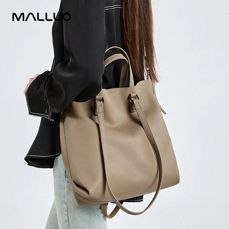 Women Cowhide Genuine Leather Shoulder Bag Female Casual Large Capacity Office Totes Handbag Ladies Work Strap Crossbody Bags