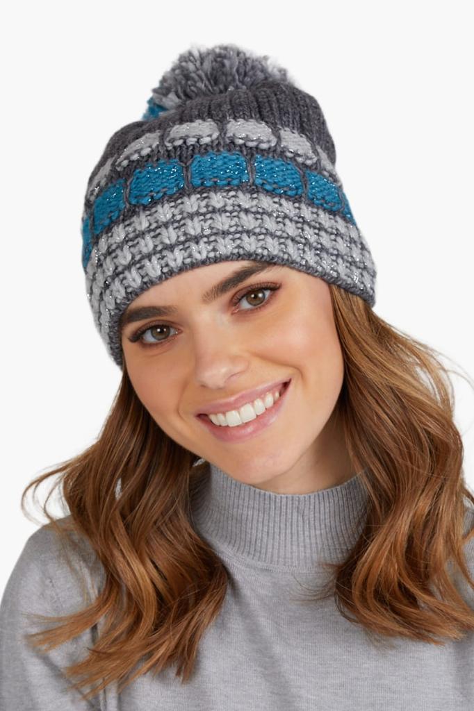 Amanda Women' Hat with Pompom Graphite Blue