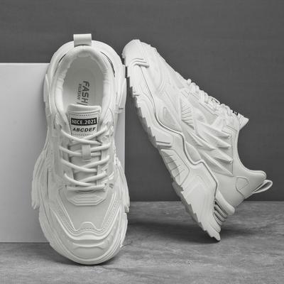 Thick -Soled Solid Color Outsole Man Shoes  Summer New Men 'S Casual Shoes Fashionable And Comfortable Height -Increasing Shoes