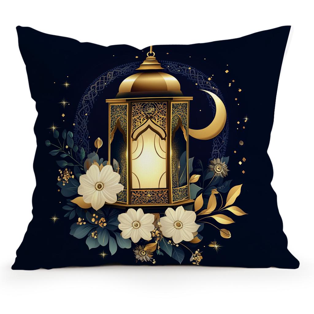 Ramadan Lantern Flowers Pillowcase Bedroom Sofa Cushion Cover 100% Polyester Living Room Cushion Pillowcase Home Decor