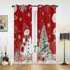 Christmas Ball Poinsettia Print Curtains for Bedroom Living Room Drapes Kitchen Study Room Window Curtain Home Decoration