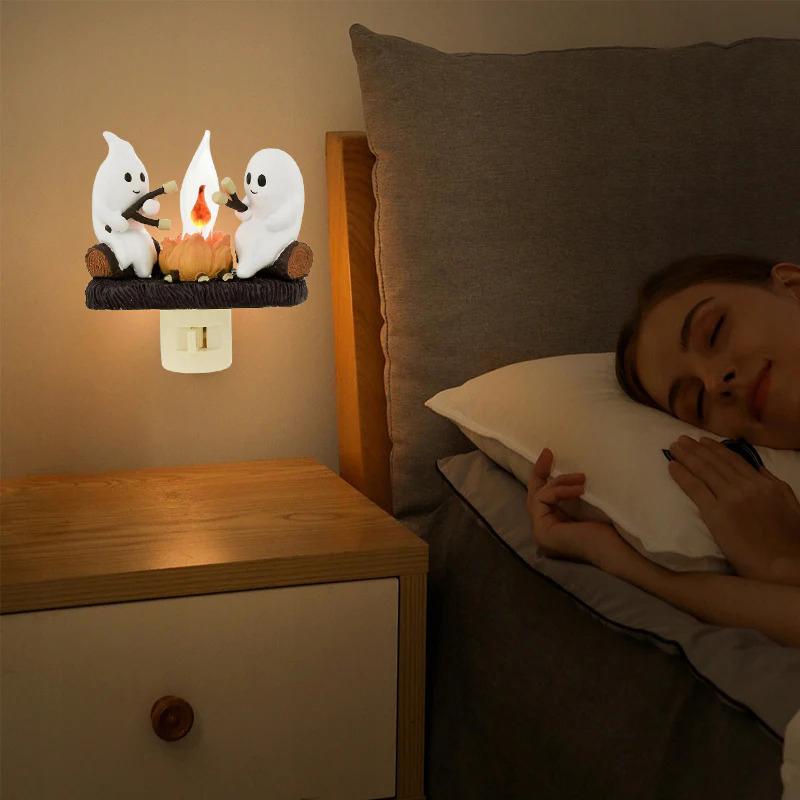 2025 Halloween Decoration New Bonfire Flickering Night Light Bonfire Flame Halloween Night Light Bonfire Star Night Light