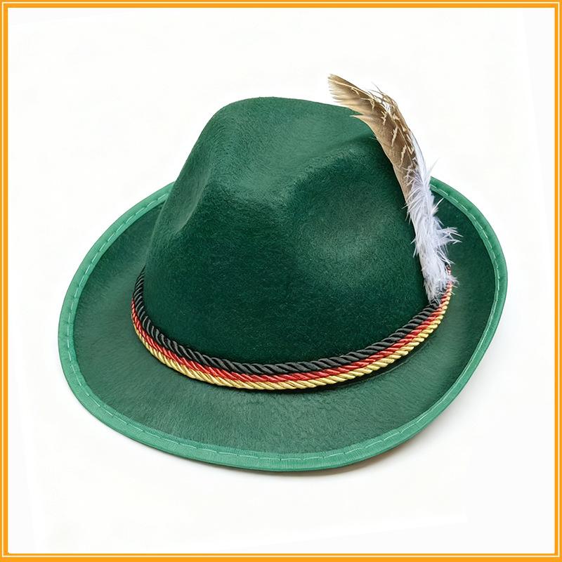 

Hot Selling Beer Festival German Carnival Hiking Hat Jazz Party Adult Performance Turkey Fur Jazz hat