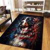 American flag  animals Pattern Square Carpet,Area Rug,Carpet Rug for Living Room Bedroom Sofa Playroom Decor,Non-slip Floor Mat,Holiday Birthday Gifts