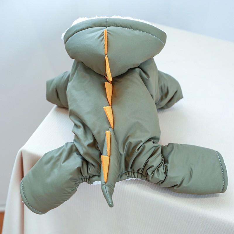 

Одежда из хлопка для домашних животных, одежда для собак, одежда для кошек, а также бархатная и утолщенная одежда из хлопка с динозаврами M зелёный