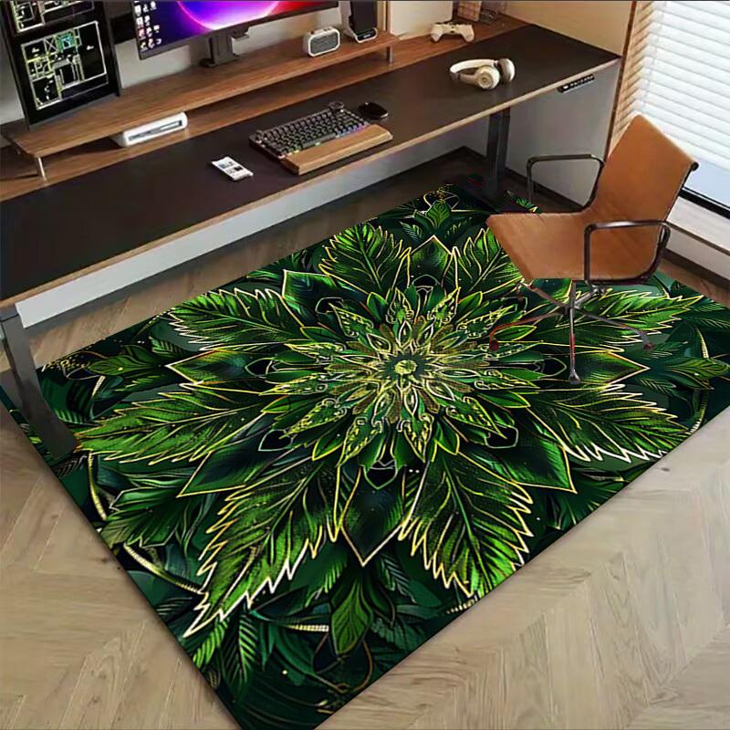 1PC Leaf Pattern Extra Large Non Slip Floor carpet, Office, family, bedroom Large Area Rug Indoor Rugs, Vibrant Colors