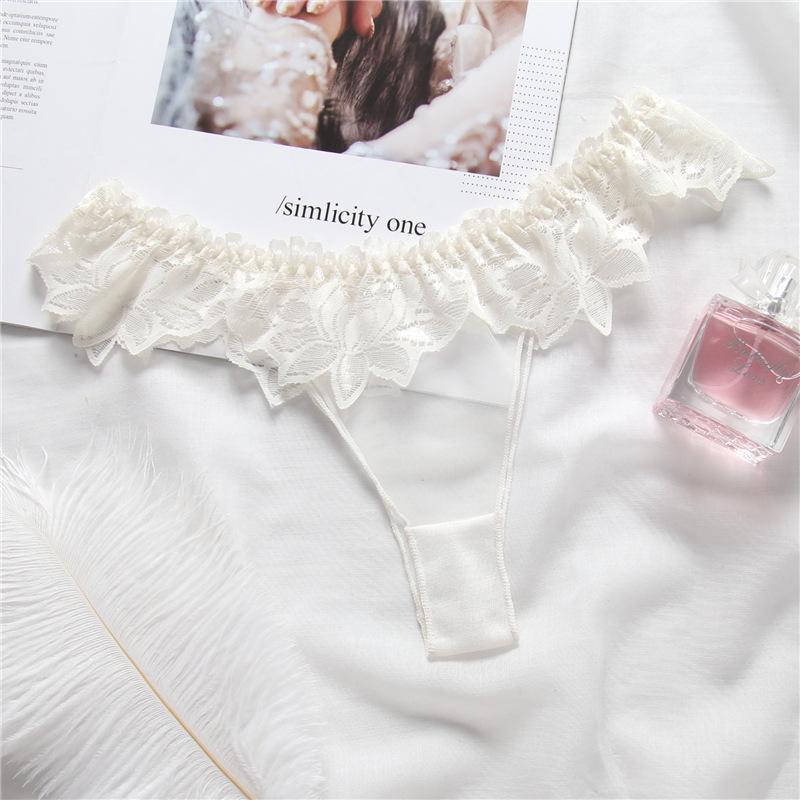 Lace Sexy Thongs Transparent Women's Underwear Cotton Crotch Hollow Out Traceless Panties Seamless Low Waist Seamless Briefs