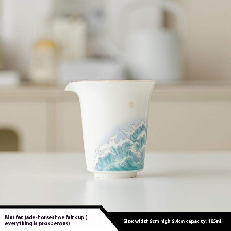 

Suet Jade Fair Cup Ceramic Household Tea Dispenser High-end Male Cup Gong Dao Bei Tea Accessories