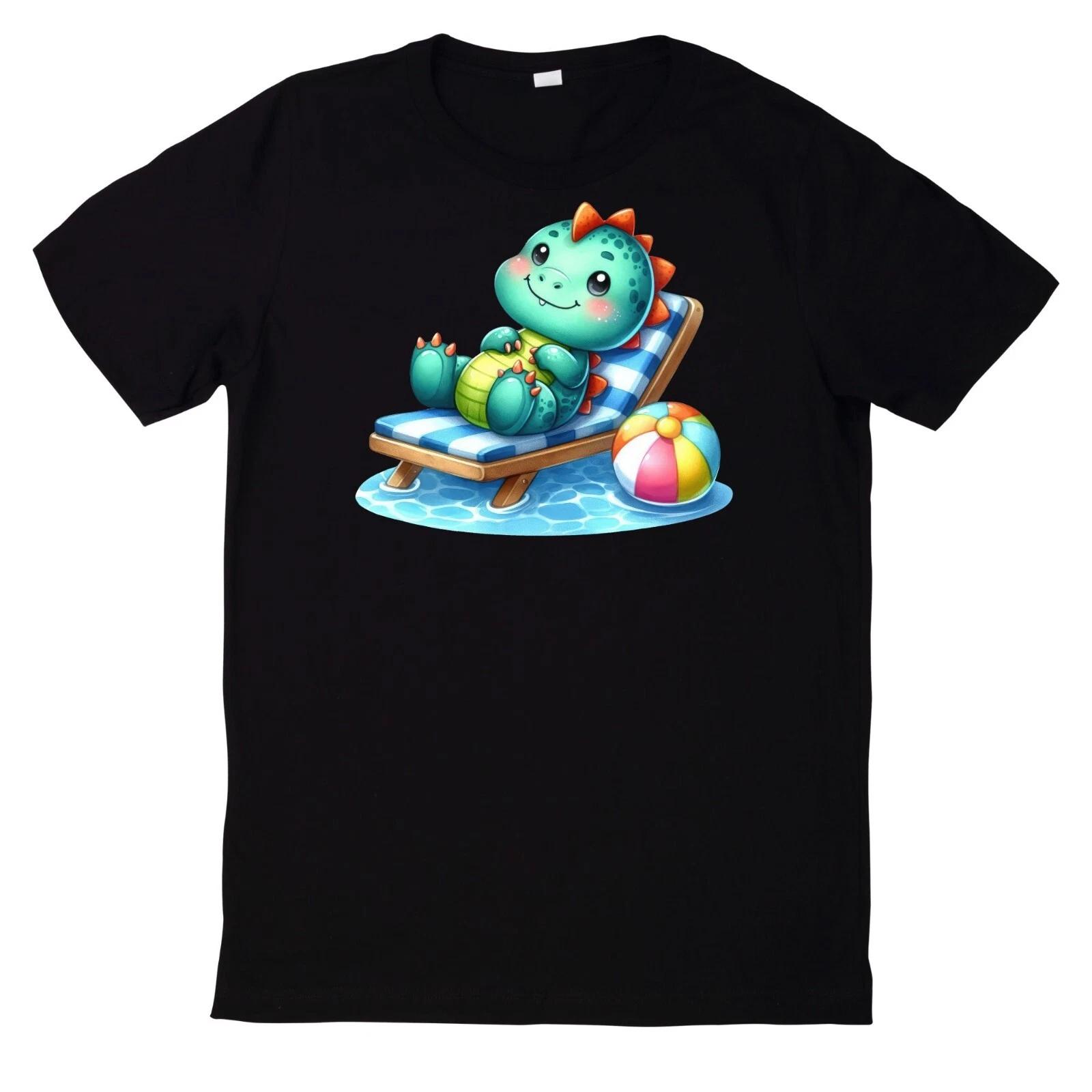 T-Shirt Niedliches Dinosaurier in der Poolparty XXXXL