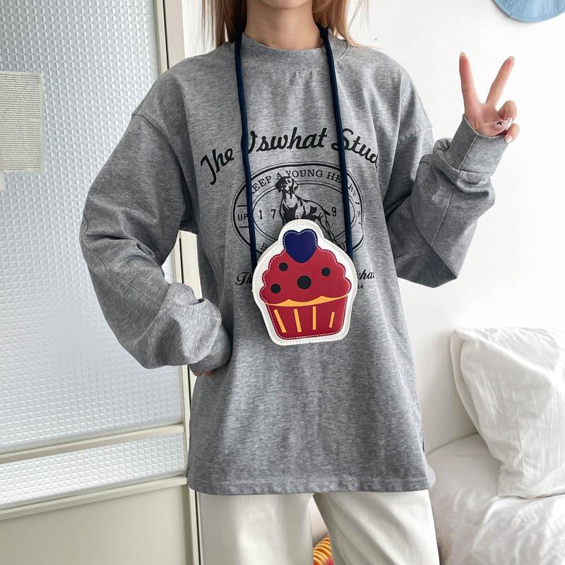 Cute Cupcake Crossbody Bag for Women Cartoon Cake Shape Mini Shoulder Bag Kawaii Coin Purse Small Messenger Bag Kids Girls Novelty Handbag