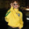 Womens Hooded Zip-Up Sweatshirt With Geometric Print Embroidery Y2K Streetwear Style