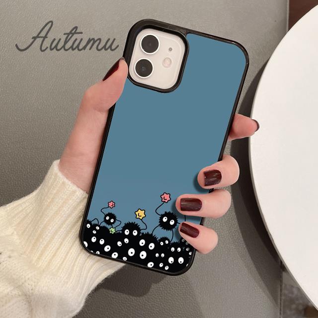 

Милый чехол Studio Ghibli Spirited Away SOOT для iPhone 11 12 13 14 Pro Max mini XR XS SE 2020 7 8 Plus Galaxy S21 S22 iPhone 11