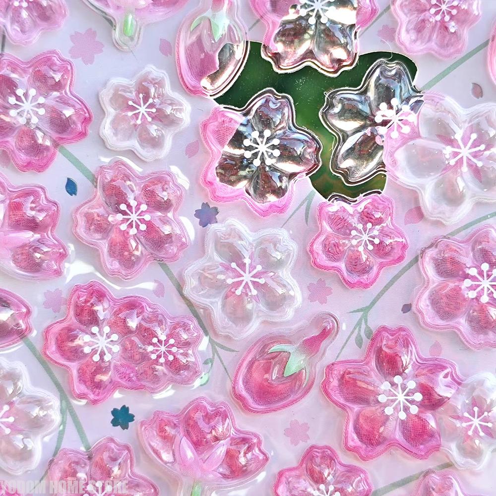 Cherry Blossom Petal Sakura Drop 3D Relief Stickers Scrapbooking DIY Journaling Stationery Diary Decor School Cute Stickers