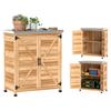 Wooden Outdoor Garden Shed, Steel Roof, 2 Doors, Tool Storage, 79 X 43 X 92 Cm, Natural