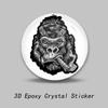 3D Creative Epoxy Dome Car Sticker Gorilla Gorilla Smoking Gorilla with Glasses PVC Car Motorcycle Helmet Laptop Vinyl Decal